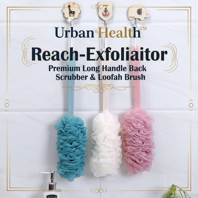 Urban Health™ Reach-Exfoliator – Premium Long Handle Back Scrubber & Loofah Brush