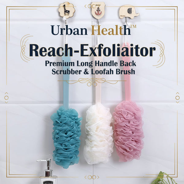 Urban Health™ Reach-Exfoliator – Premium Long Handle Back Scrubber & Loofah Brush