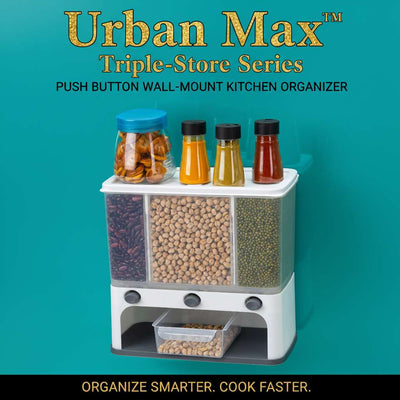 Urban Max™ Triple-Store Series – Push Button Wall-Mount Kitchen Organizer - Mr Urban Choices
