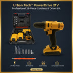 21 V Lithium Double Battery Cordless Drill Set (29 Pcs Set)