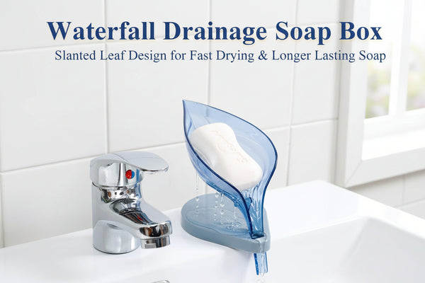 Waterfall Drainage Soap Box – Slanted Leaf Design for Fast Drying & Longer Lasting Soap - Mr. Urban Choices