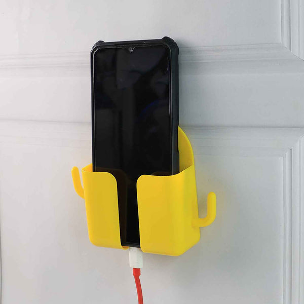 Orange Wallmount Mobile Stand With Hook For And Stuffs Purposes 1 Pc