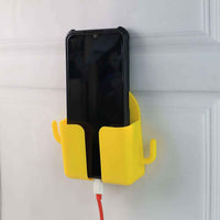 1 Pc Orange Wallmount Mobile Stand With Hook For And Stuffs Purposes.