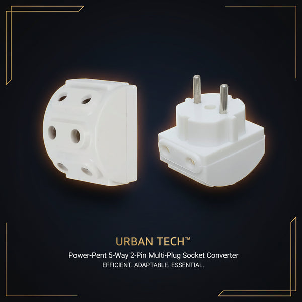 Urban Tech™ Power-Pent – 5-Way 2-Pin Multi-Plug Socket Converter