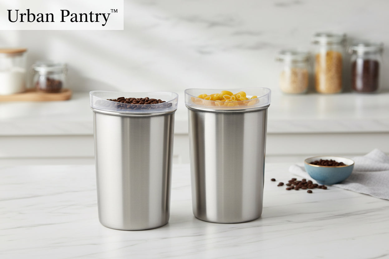 Urban Pantry™ 2-Piece Stainless Steel Set – 1000ml Airtight Containers for Fresh Storage