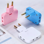 Wireless 3 In 1 Foldable Wall Plug Adapter  Socket  Converter (1 Pc)