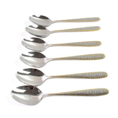 Urban Zen™ Royal-Gild – Textured Stainless Steel Spoons with Gold Plated Handles - Mr Urban Choices