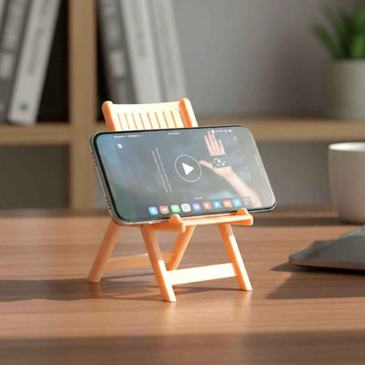 Mini Chair Shape Mobile Stand Holder (1 Pc  Peach Color)