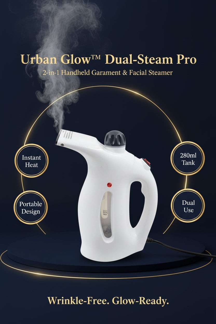 Urban Glow™ Dual-Steam  Handheld Garment & Facial Steamer - Mr. Urban Choices