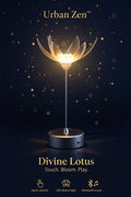 13074 Lotus Flower Lamp With Music Touch Open And Close Usb Rechargeable (1 Pc)