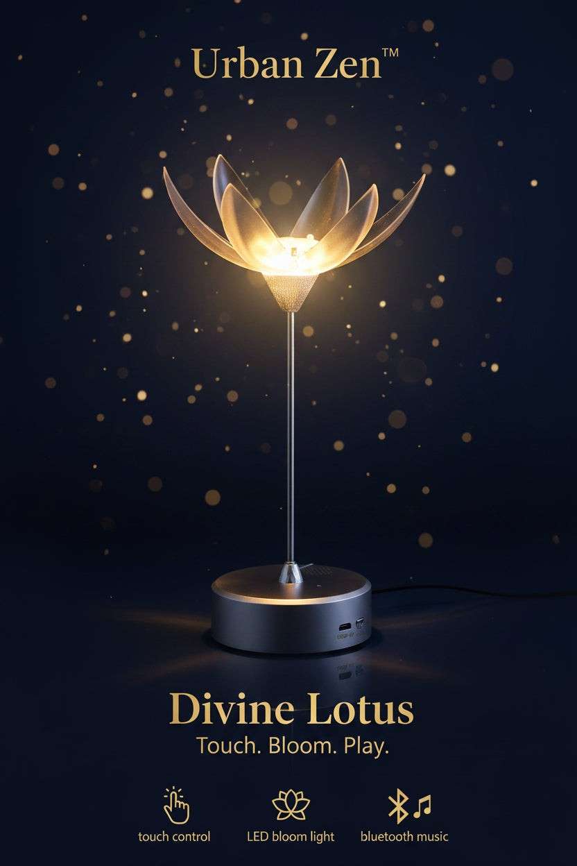 Urban Zen™ Divine Lotus – Touch-Control Blooming Flower Lamp with Music - Mr Urban Choices
