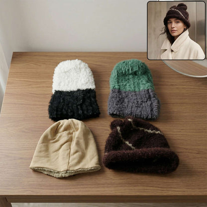 Winter Warm Woolen Beanie Cap For Men  Women (1 Pc Mix Desin)