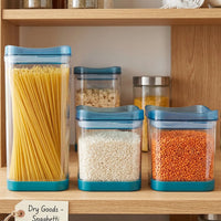 Squarion Airtight Plastic Storage Containers Set For Kitchen Grocery (4 Pc)