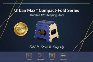 Urban Max™ Compact-Fold Series – Durable 12" Stepping Stool - Mr Urban Choices