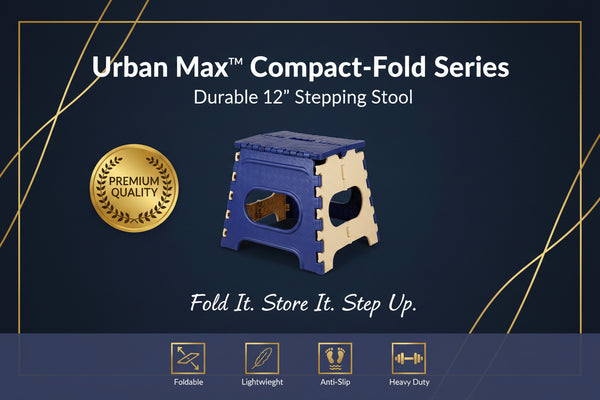 Urban Max™ Compact-Fold Series – Durable 12" Stepping Stool