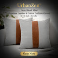Pillow Covers Leather  Cotton Cushion Covers (16  16 Inch  1 Pair  2 Pc)