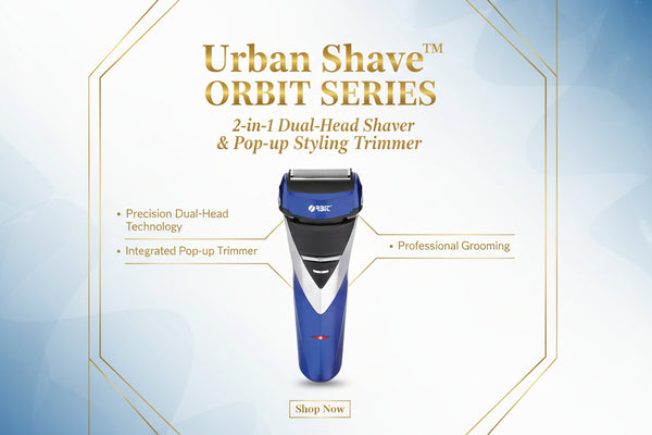 Urban Shave™ Orbit Series – 2-in-1 Dual-Head Shaver & Pop-up Styling Trimmer