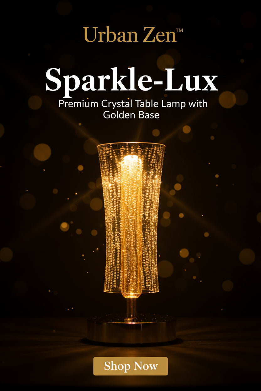 Crystal Table Lamp Sparkle Design Golden Base Led Decorative Bedside Lamp