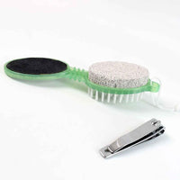 5 In 1 Pedicure Tool Pedicure Brush For Feet Foot Scrubber Foot File With Nail Cutter
