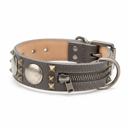 Aztec Grey Dog Collar - Product Photo
