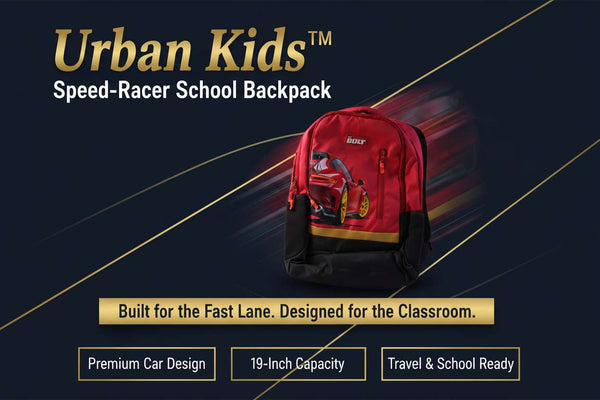 Urban Kids™ Speed-Racer 19-Inch School Backpack – Premium Car Design Travel & School Bag - Mr Urban Choices