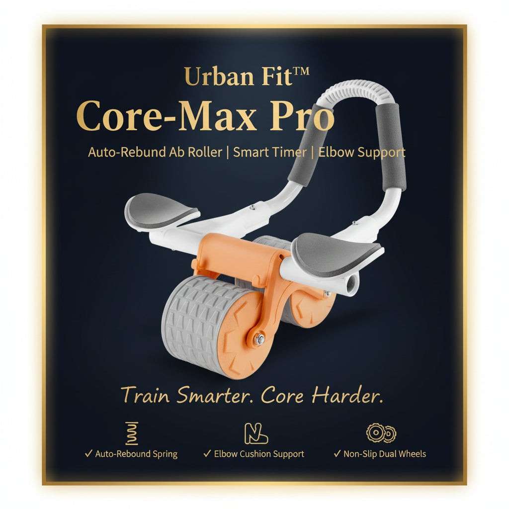 Urban Fit™ Core-Max Pro – Auto-Rebound Ab Roller with Smart Timer & Elbow Support - Mr. Urban Choices
