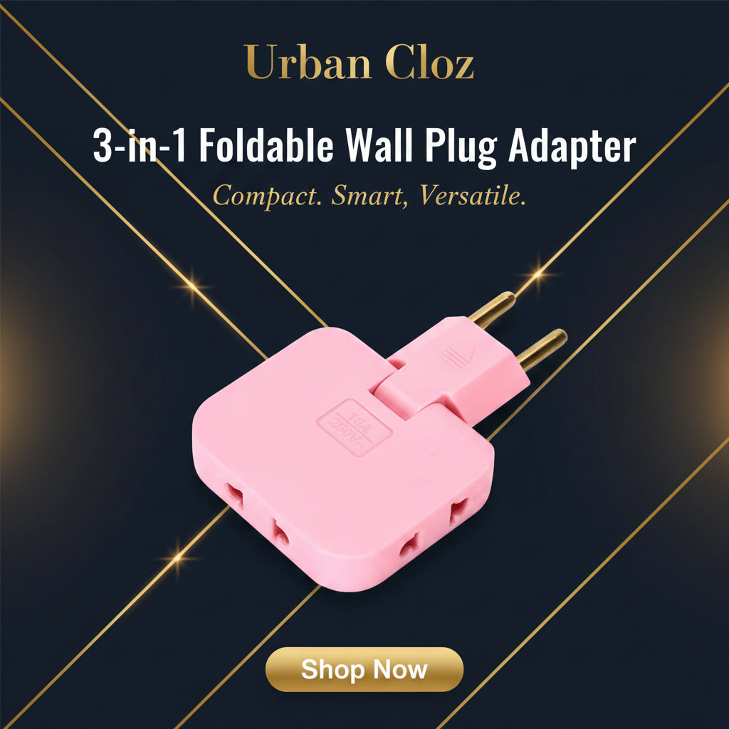 Wireless 3 In 1 Foldable Wall Plug Adapter  Socket  Converter (1 Pc)