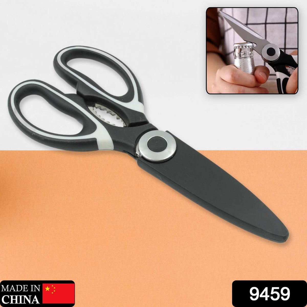 3 In1 Multi-function Kitchen Household For Vegetables Fruit Cheese Meat Slices With Bottle Opener Stainless Steel Sea Food Scissor (1 Pc ) - Mr Urban Choices