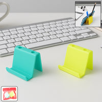 Multifunctional Plastic Mobile Phone Stand  Pen Holder (2 Pc  Mix Color)