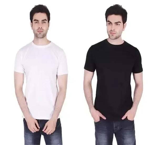 Men's Solid Round Neck Polycotto Multicolor men's T-shirt pack