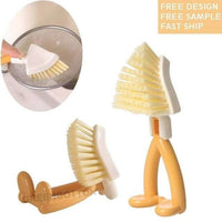 Foldable Triangular Gap Cleaning Brush with Soap Holder (Pack of 2)