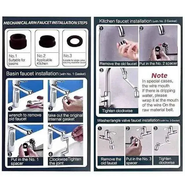 2 Mode Splash Filter Kitchen Tap Extended Faucet