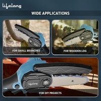 Cordless Mini Chainsaw 6-Inch | 20V Rechargeable Electric Pruning Saw with 2 Batteries, Extra Chain & Carry Case