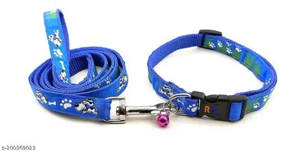 Neck Coller Belt with 5 Feet Leash for Pet (Multicolor, 0.15 inches) (Set of 1) - Mr Urban Choices