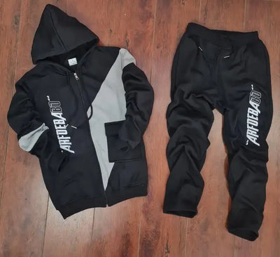 Fleece Printed Tracksuit for Men (Black, M) - Mr Urban Choices