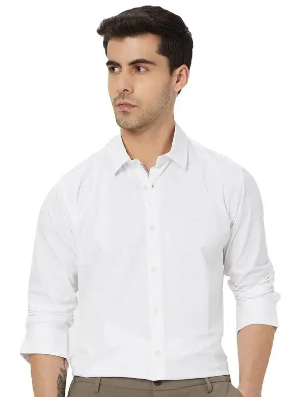 Men’s White Slim Fit Formal & Casual Shirt Full Sleeve Solid Shirt Pack of 3 - Mr Urban Choices