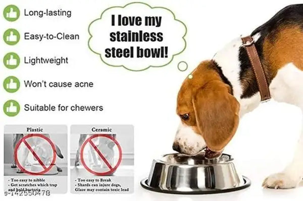 Stainless Steel Feeding Bowls for Pet (Multicolor, 800 ml) - Mr Urban Choices