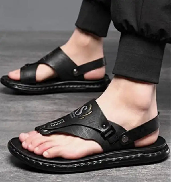 Men's Faux-Leather Sandals