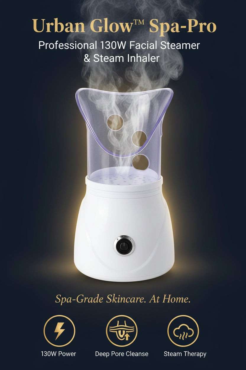 Urban Glow™ Spa-Pro – 130W Facial Steamer & Steam Inhaler - Mr. Urban Choices