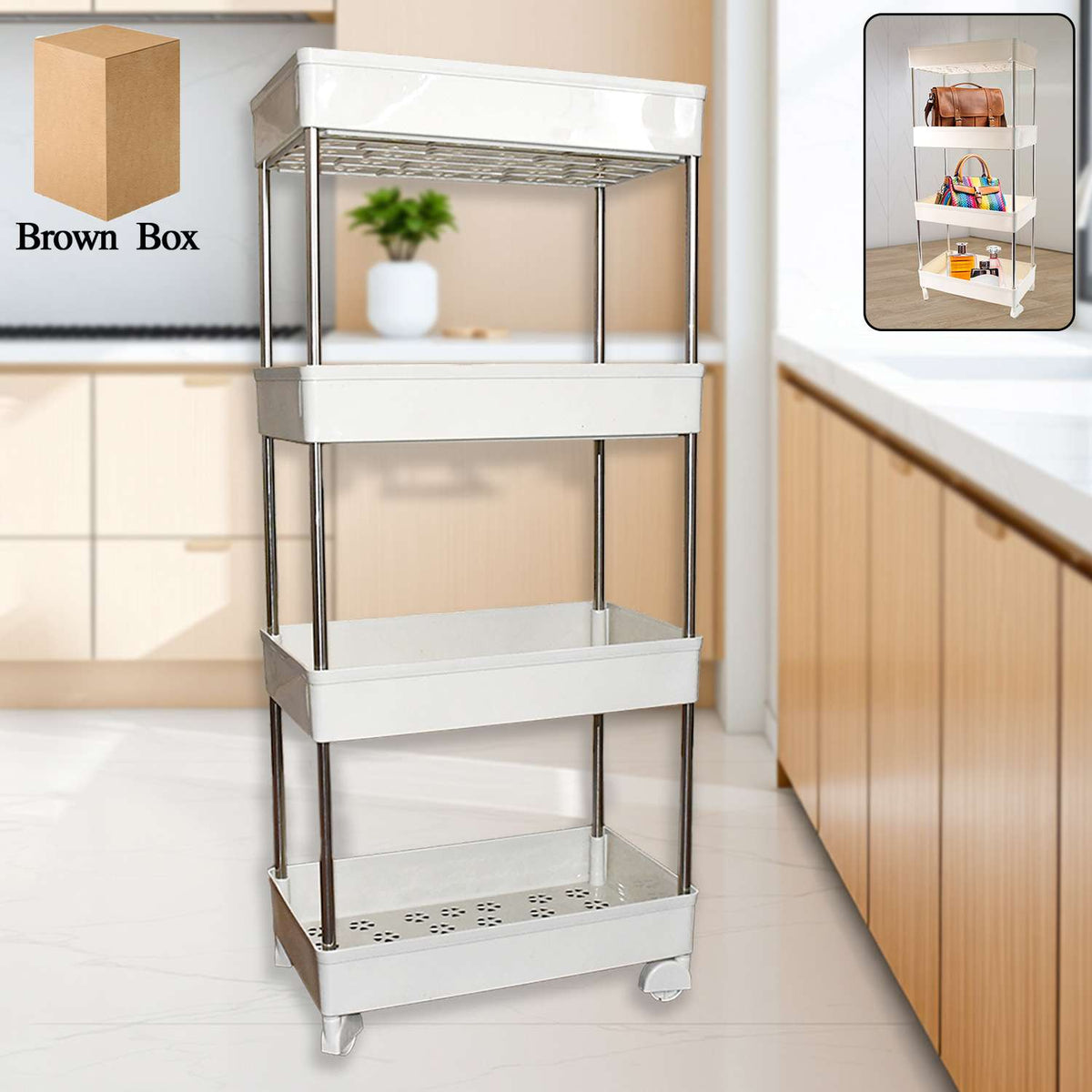 Urban Grid™ 4-Tier Kitchen Tower – Premium Multi-Layer Storage Rack for Modern Homes - Mr Urban Choices