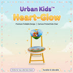 Heart Shape Kids Chair Cartoon Printed Foldable Kids  Children Folding Chair For Playrooms Schools Daycares And Home. Metal And Fibre Body Picnic Beach Camping Chair (1 Pc)
