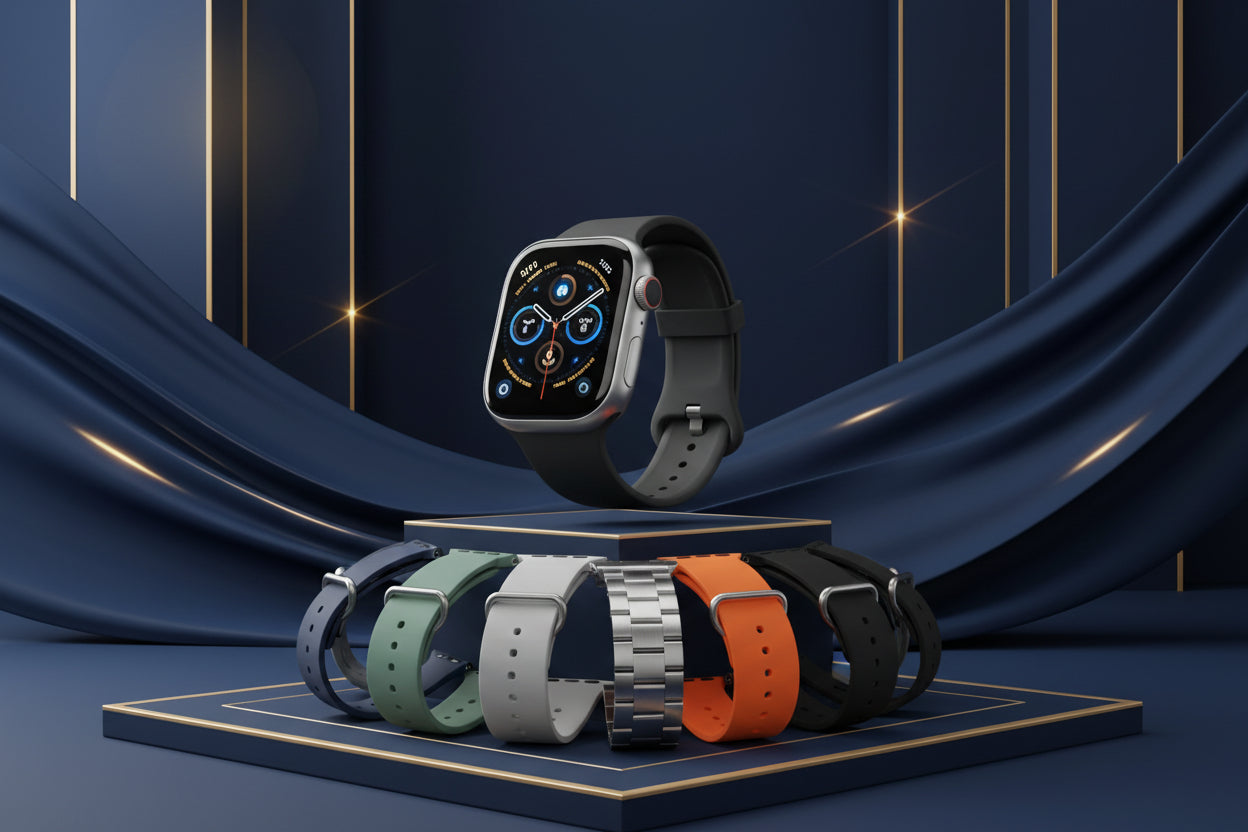 7 In 1 Ultra Smart Watch Combo With Seven Classic Straps  Transparent Screen Guard (1 Set  Mix Color)