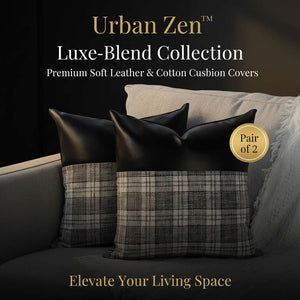 Pillow Covers Cushion Cases Soft Leather And Cotton (23 22 Inch 1 Pair 2 Pc) - Mr Urban Choices