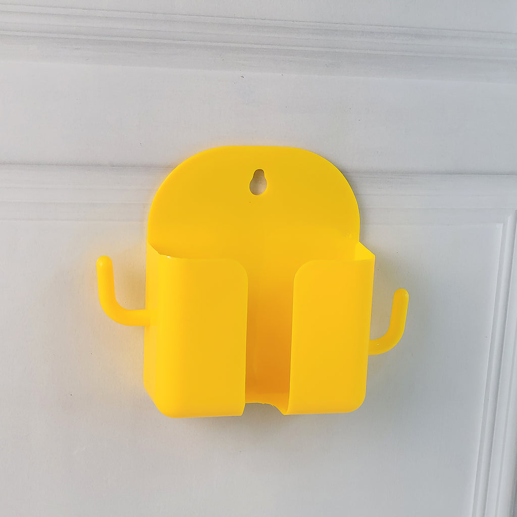 1 Pc Orange Wallmount Mobile Stand With Hook For And Stuffs Purposes.