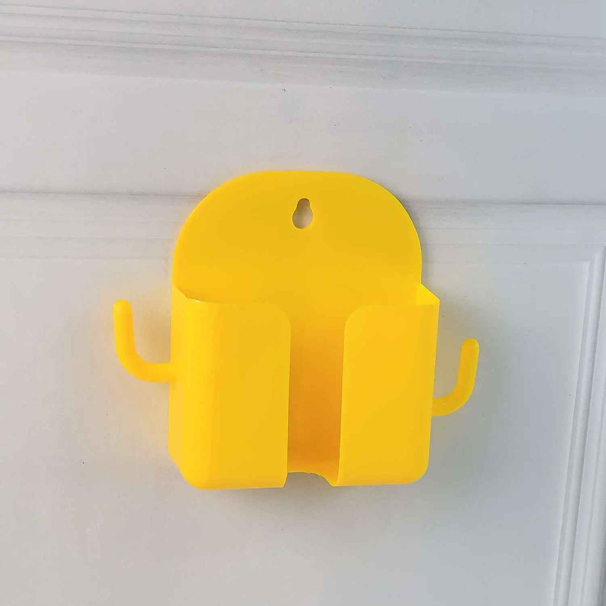 1 Pc Orange Wallmount Mobile Stand With Hook For And Stuffs Purposes.