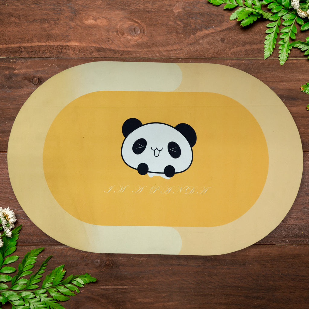 Anti-slip Cartoon Panda Printed Bathroom Floor Mat (1 Pc 90 X 59 Cm)