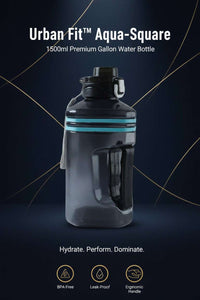 Urban Fit™ Aqua-Square – 1500ml Premium Gallon Water Bottle with Handle - Mr. Urban Choices