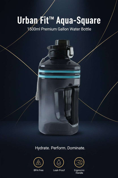 Urban Fit™ Aqua-Square – 1500ml Premium Gallon Water Bottle with Handle - Mr. Urban Choices