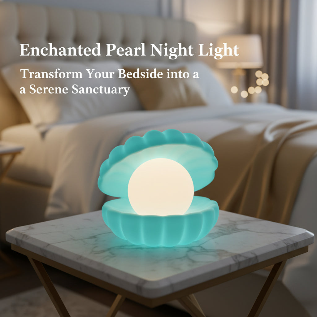  Pearl Shell Night Lamp Decorate Desk Lights Nursery Toy Lamp Led Pearl Shell Night Lights For Bedroom  Home (Small Battery Operated)