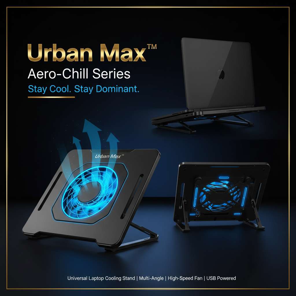 Urban Max™ Aero-Chill Series – Universal Laptop Fan Cooling Stand - Mr Urban Choices